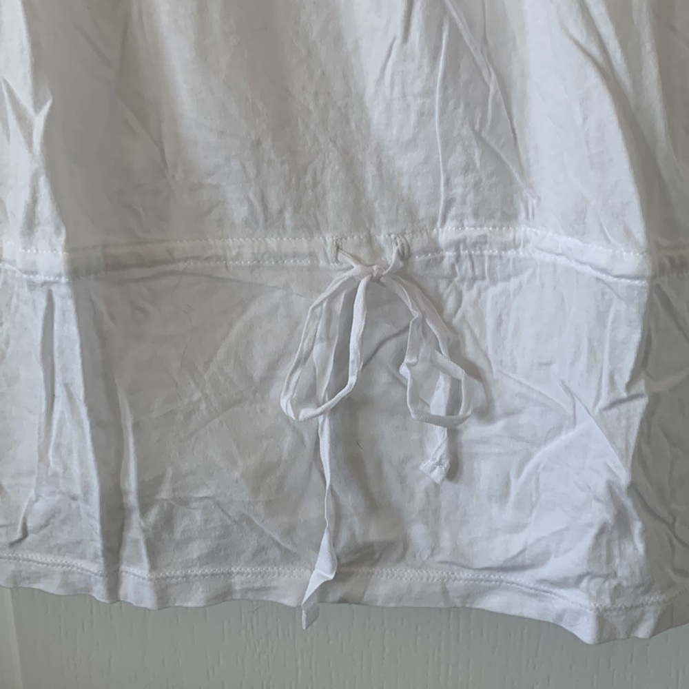 NWT LOFT White Peplum Detail Neckline Sleeveless Cotton/Modal Blend Top Size MP - Picture 5 of 9